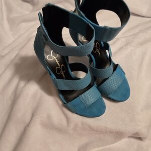 Jessica Simpson Teal Strappy High Heel Sandals